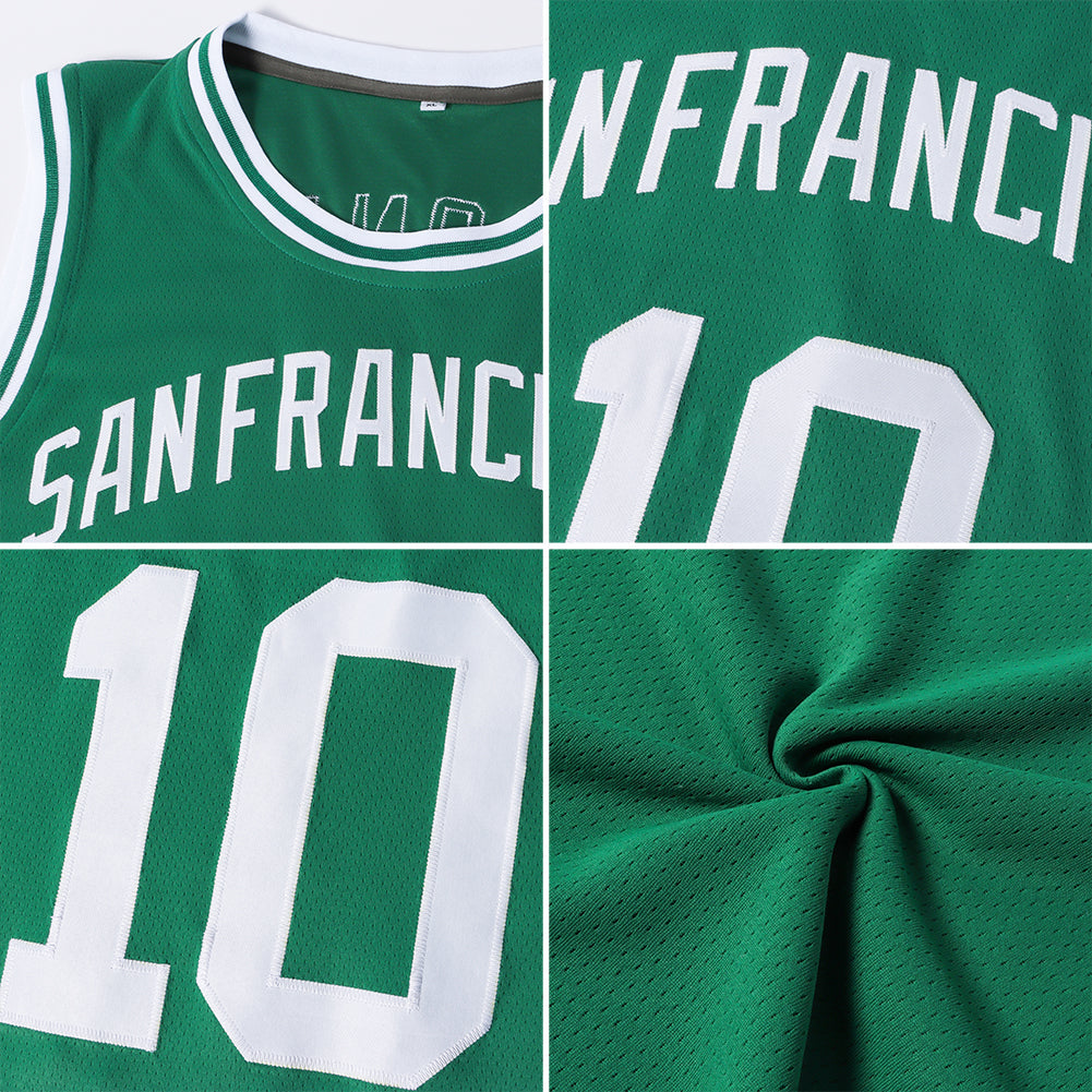 Custom Basketball Jersey - Kelly Green White Throwback - Style KellyGreen0065