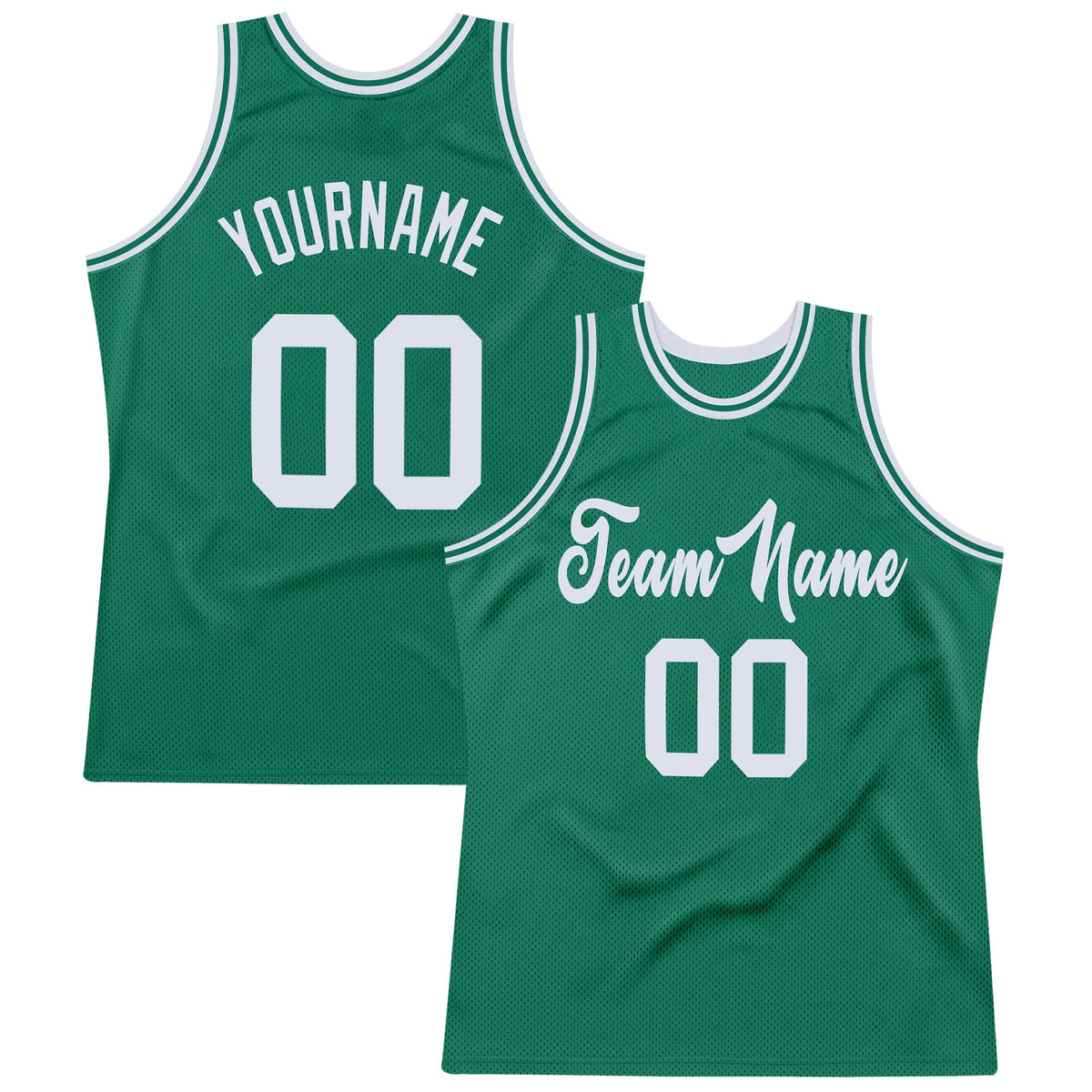 Custom Basketball Jersey - Kelly Green White Throwback - Style KellyGreen0065