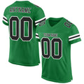 Custom Football Jersey - Grass Green Black-White Mesh