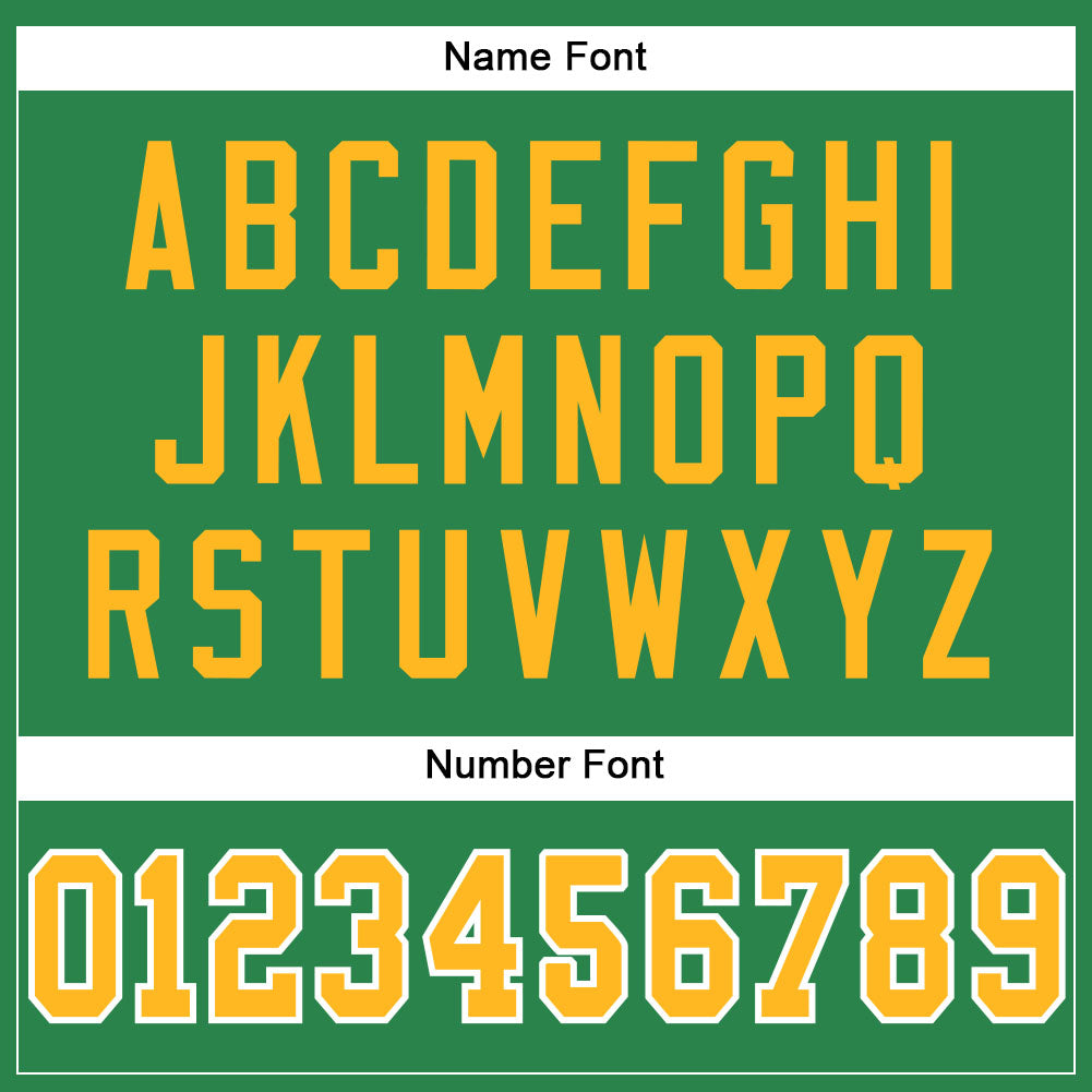 Custom Football Jersey - Grass Green Gold-White Mesh