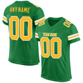 Custom Football Jersey - Grass Green Gold-White Mesh