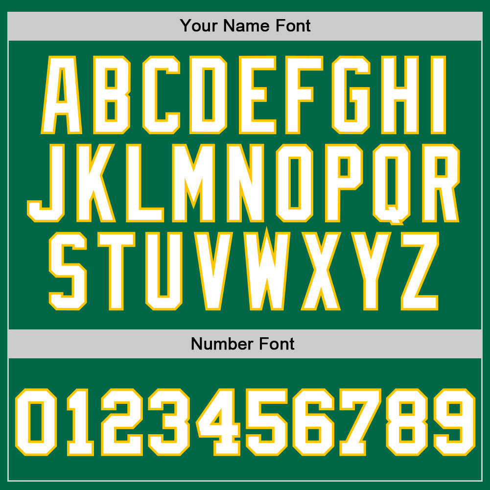 Custom Basketball Jersey - Kelly Green White-Gold Throwback