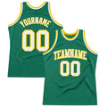 Custom Basketball Jersey - Kelly Green White-Gold Throwback