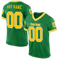 Custom Football Jersey - Grass Green Gold-White Mesh Throwback