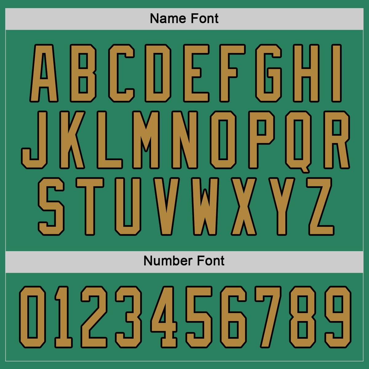 Custom Hockey Jersey - Kelly Green Old Gold-Black - Style KellyGreen0280