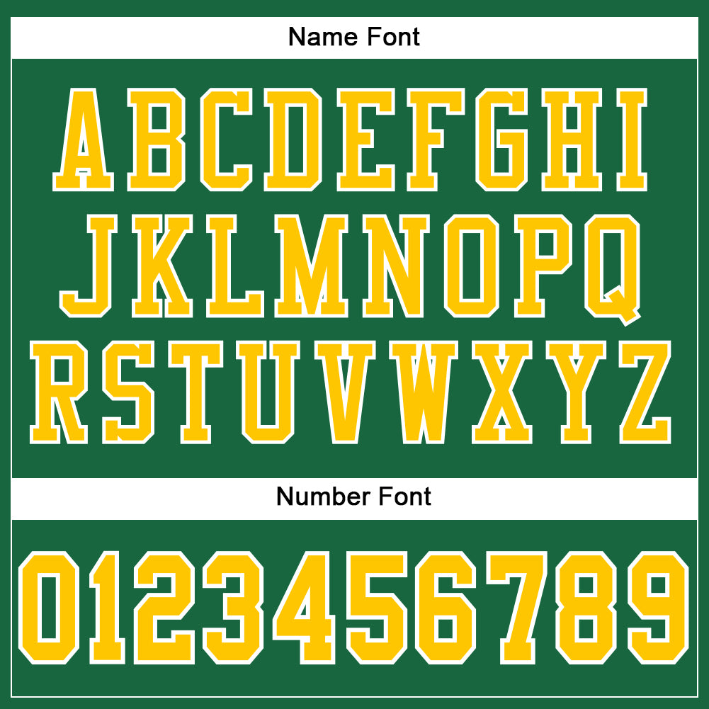 Custom Football Jersey - Kelly Green Gold-White Mesh