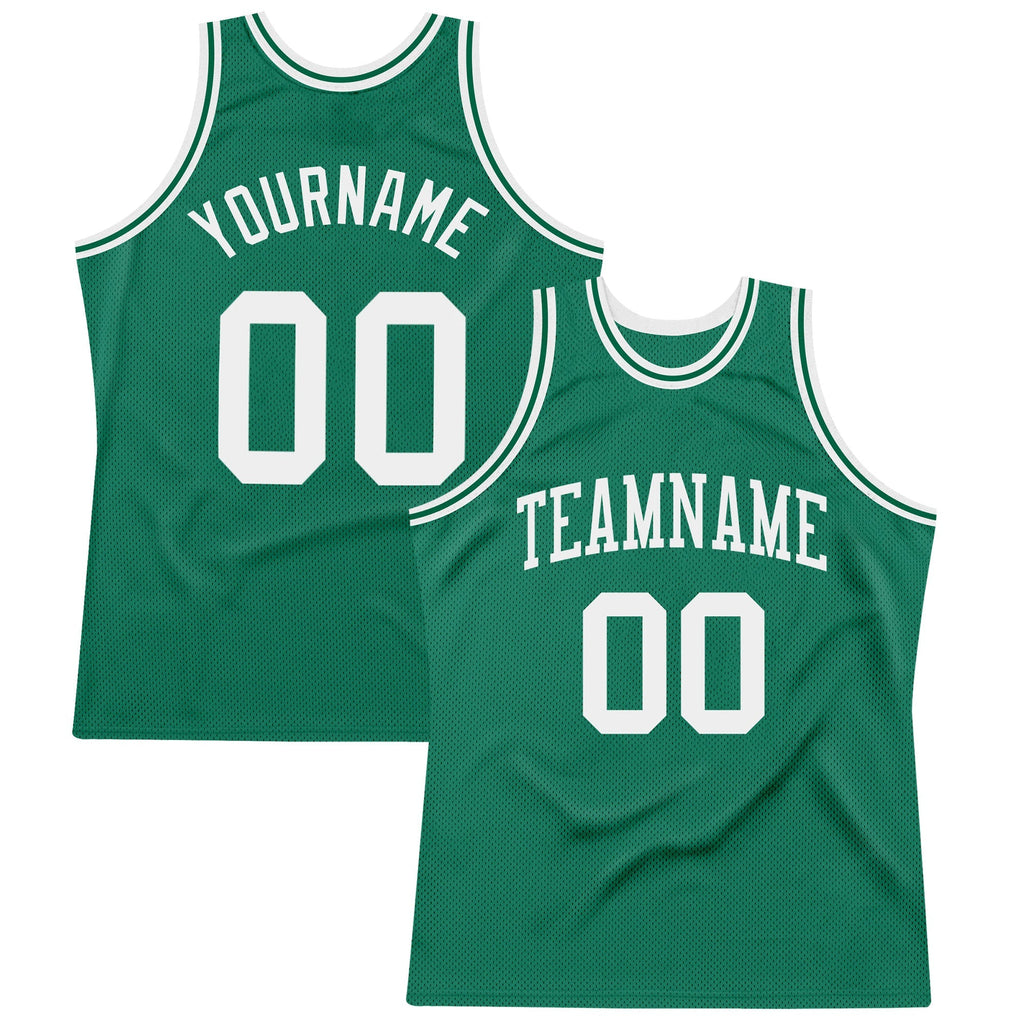 Custom Basketball Jersey - Kelly Green White Throwback - Style KellyGreen0374
