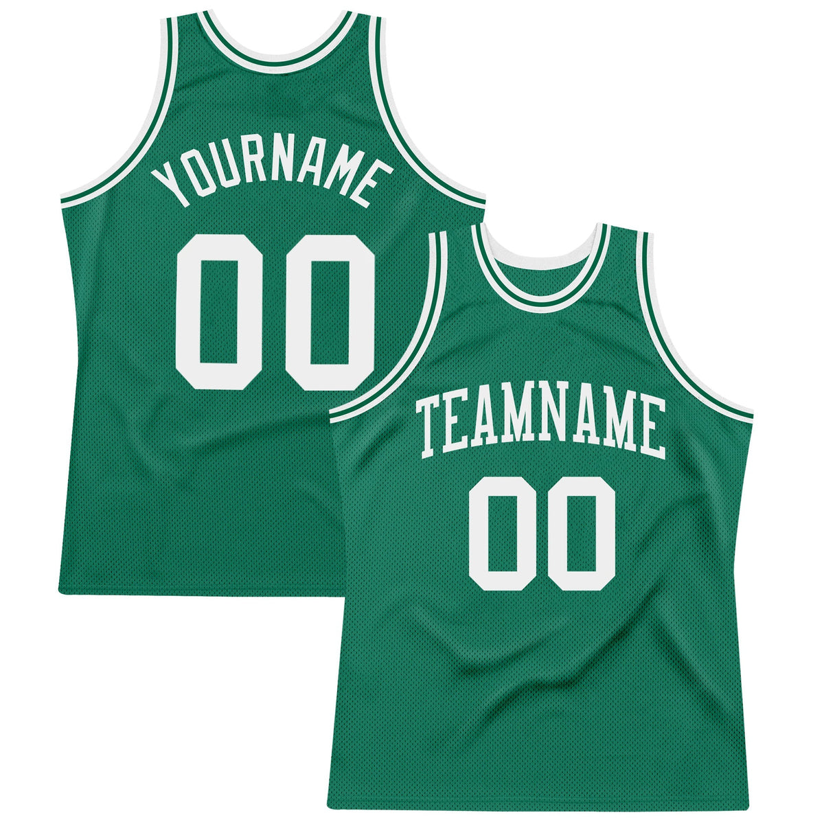 Custom Basketball Jersey - Kelly Green White Throwback - Style KellyGreen0374