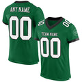 Custom Football Jersey - Kelly Green White-Black Mesh - Style KellyGreen0446