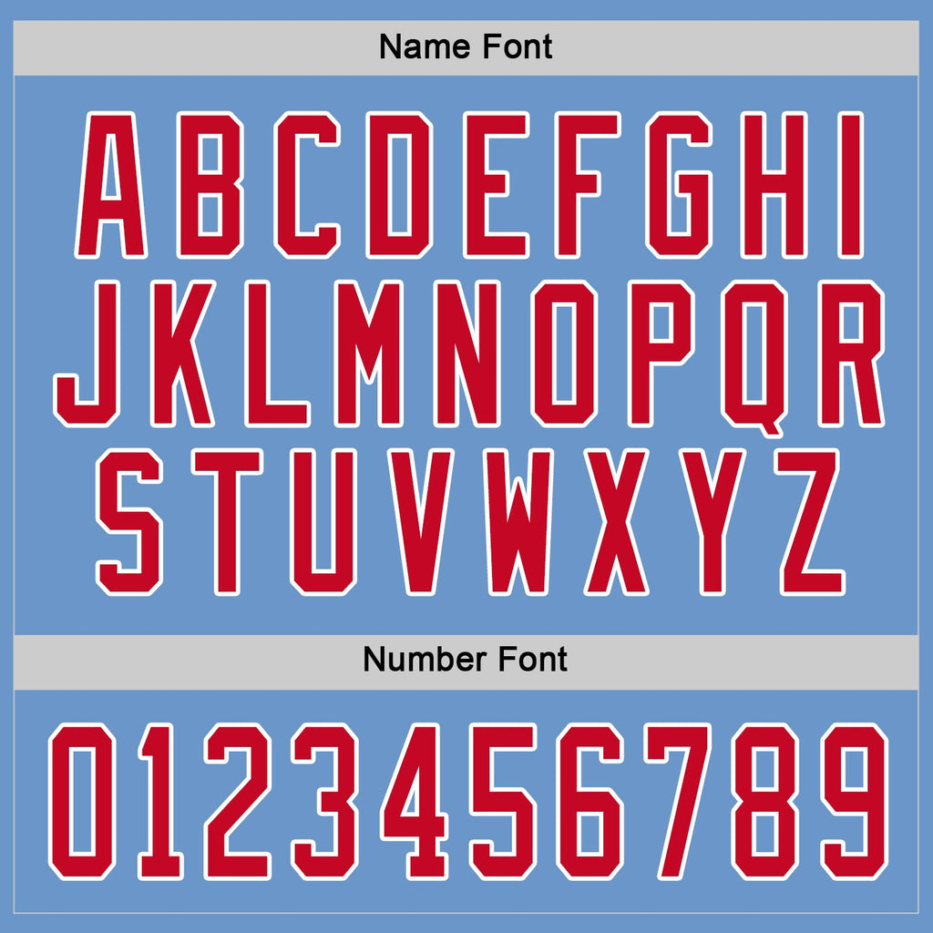 Custom Hockey Jersey - Light Blue Red-White