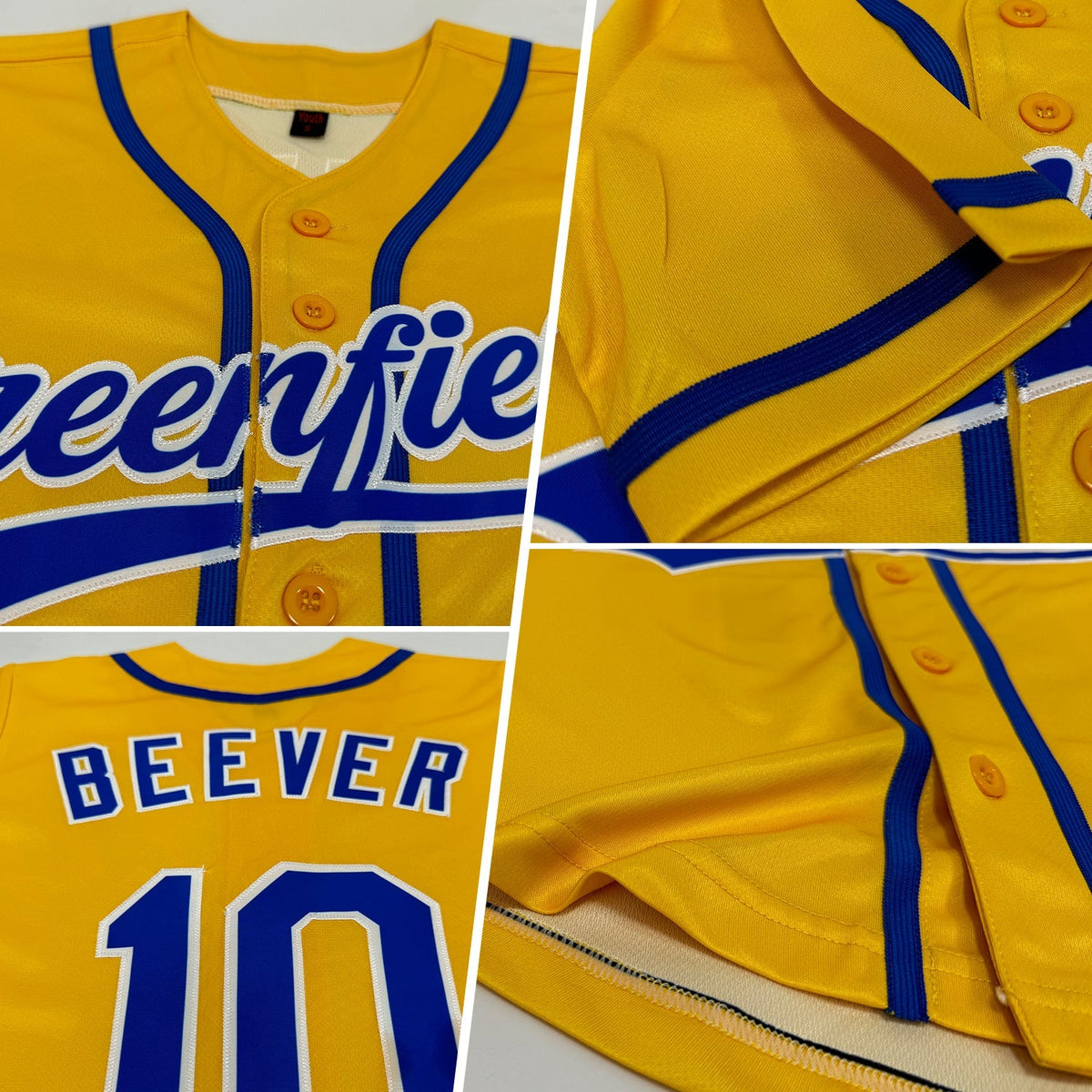Custom Baseball Jersey - Yellow Royal-White
