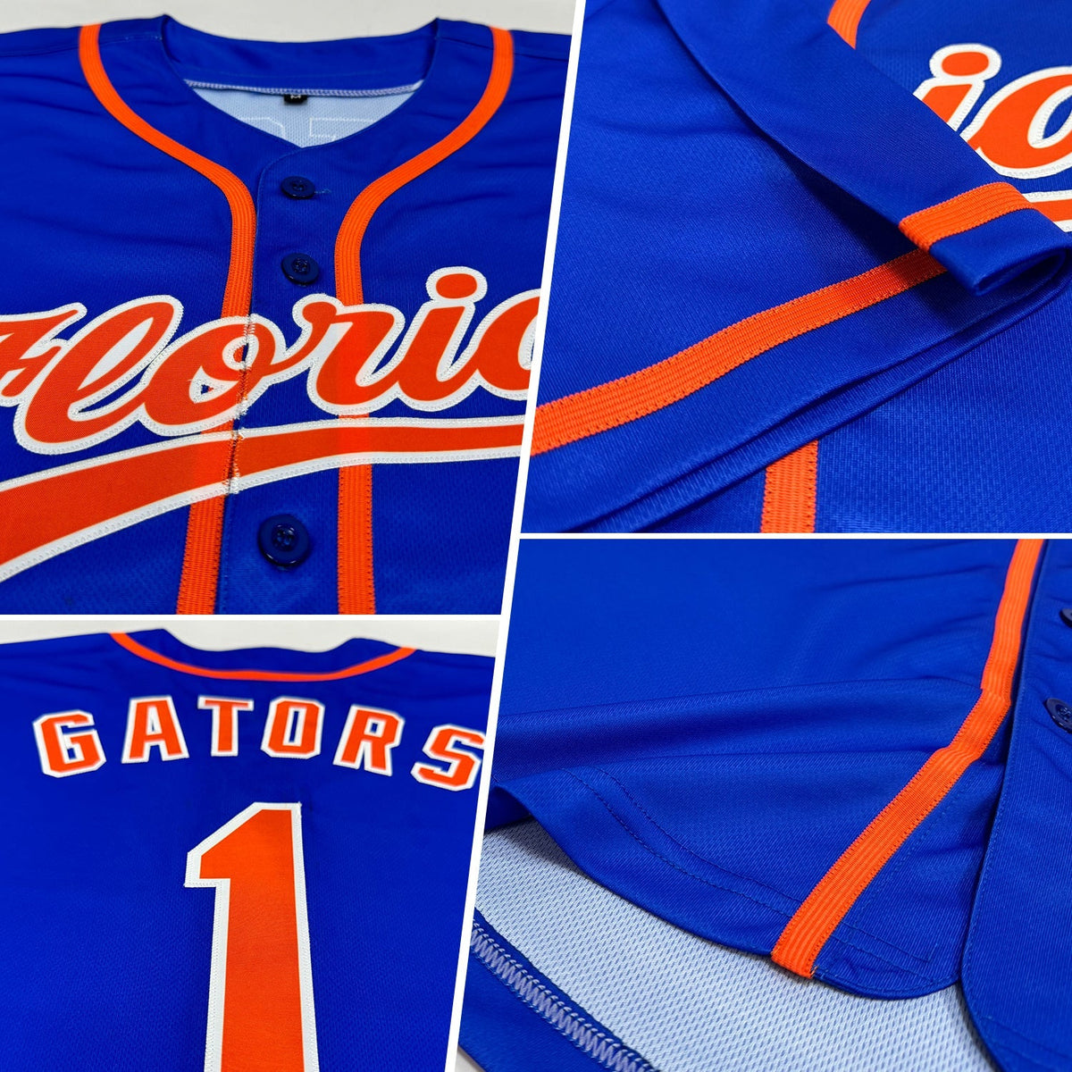Custom Baseball Jersey - Thunder Blue Orange-White