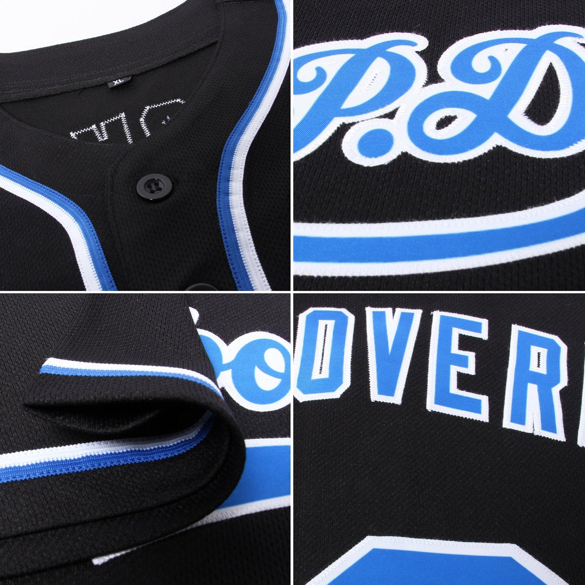 Custom Baseball Jersey - Black Royal-White - Style Black1211