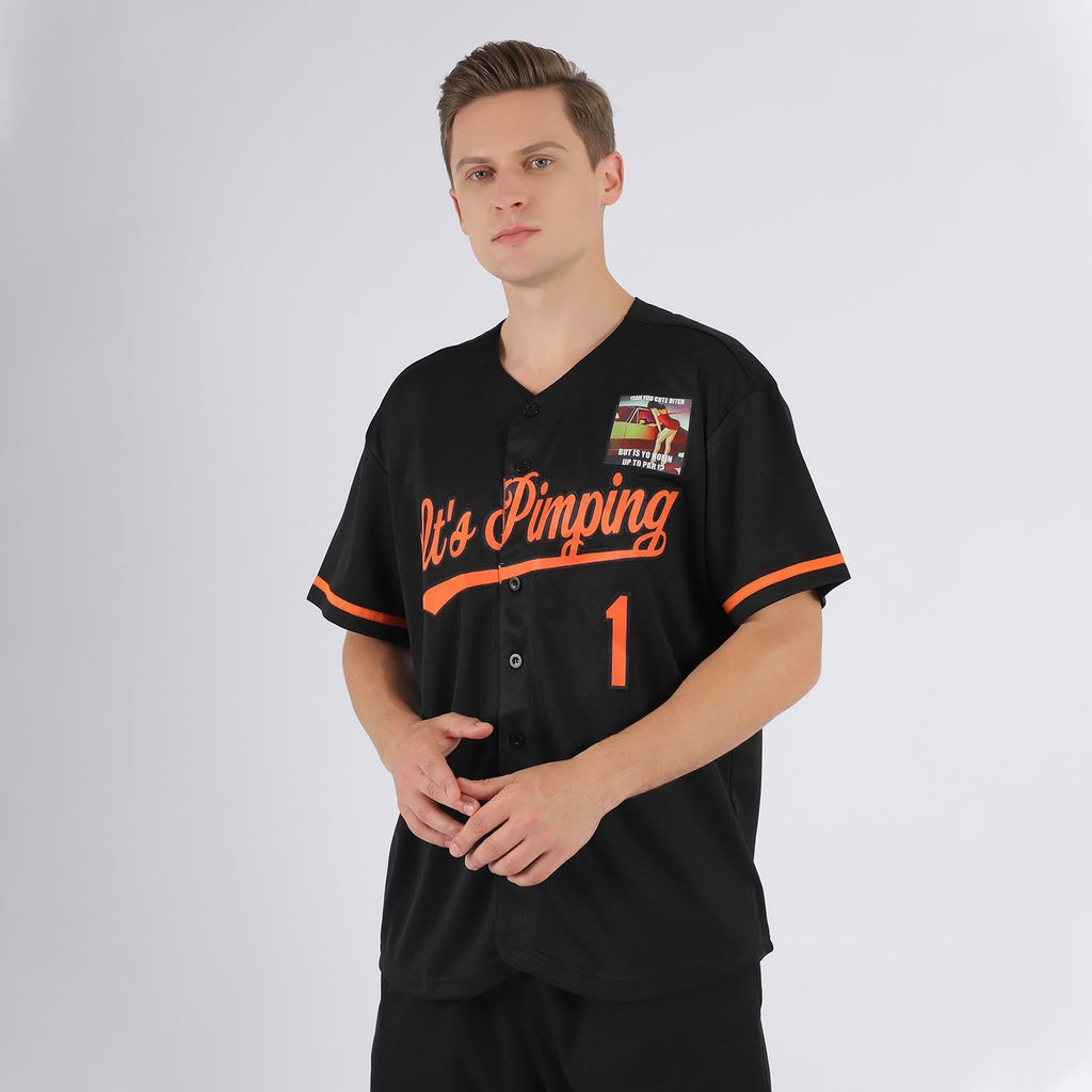 Custom Baseball Jersey - Black Orange