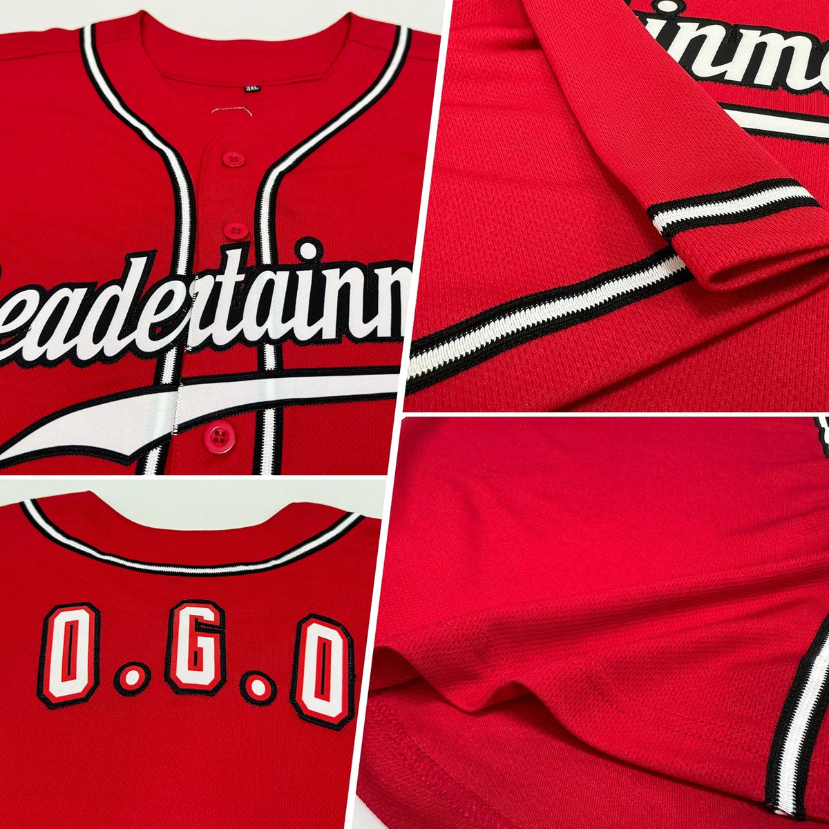 Custom Baseball Jersey - Red White-Black - Style Red0099