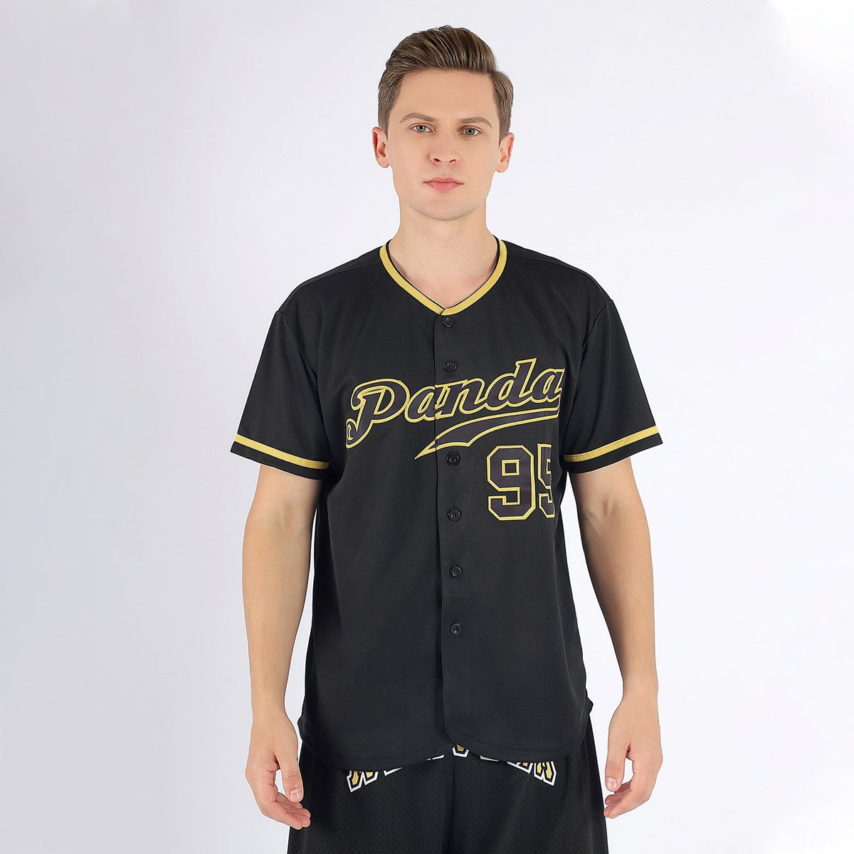 Custom Baseball Jersey - Black Black-Old Gold - Style Black0169