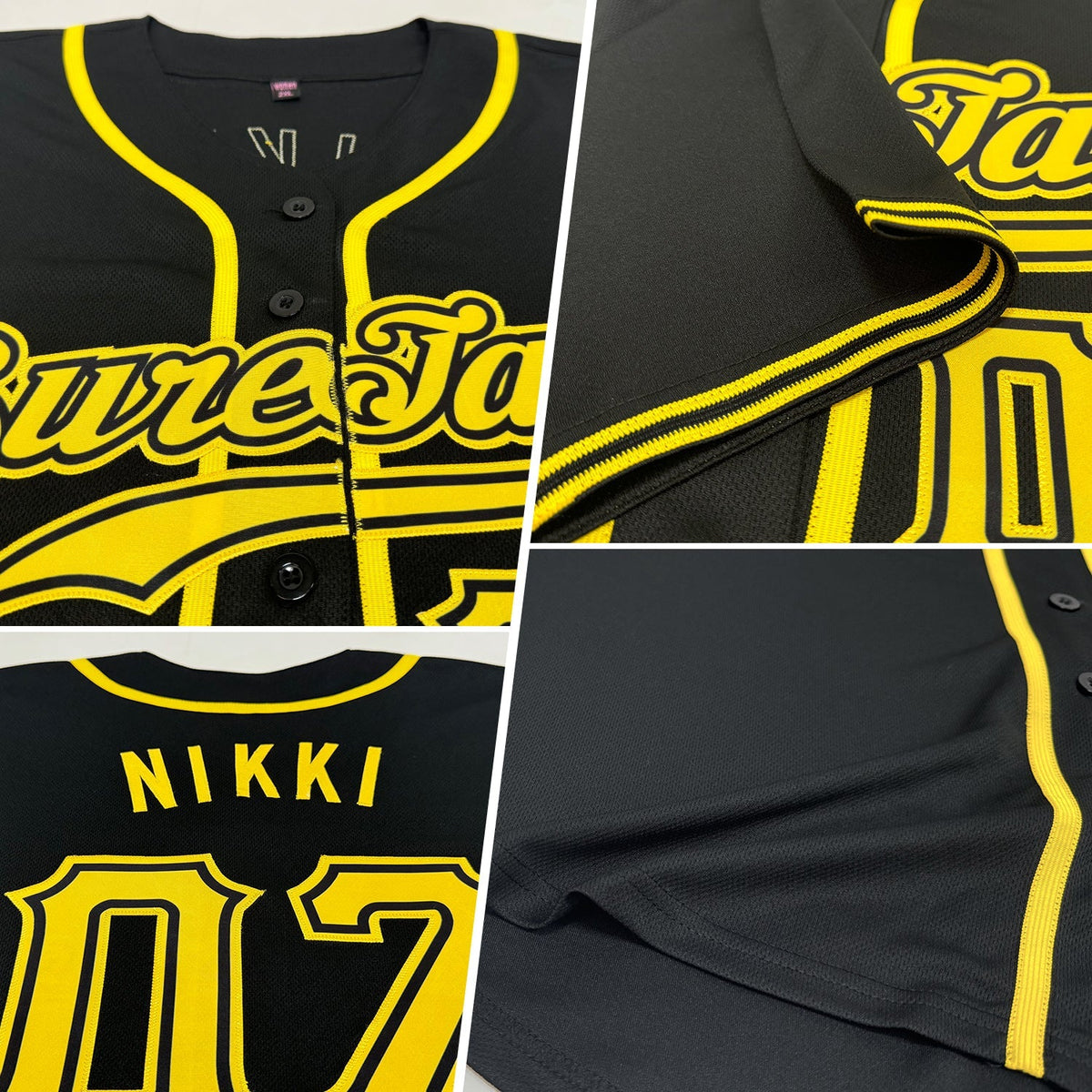 Custom Baseball Jersey - Black Gold