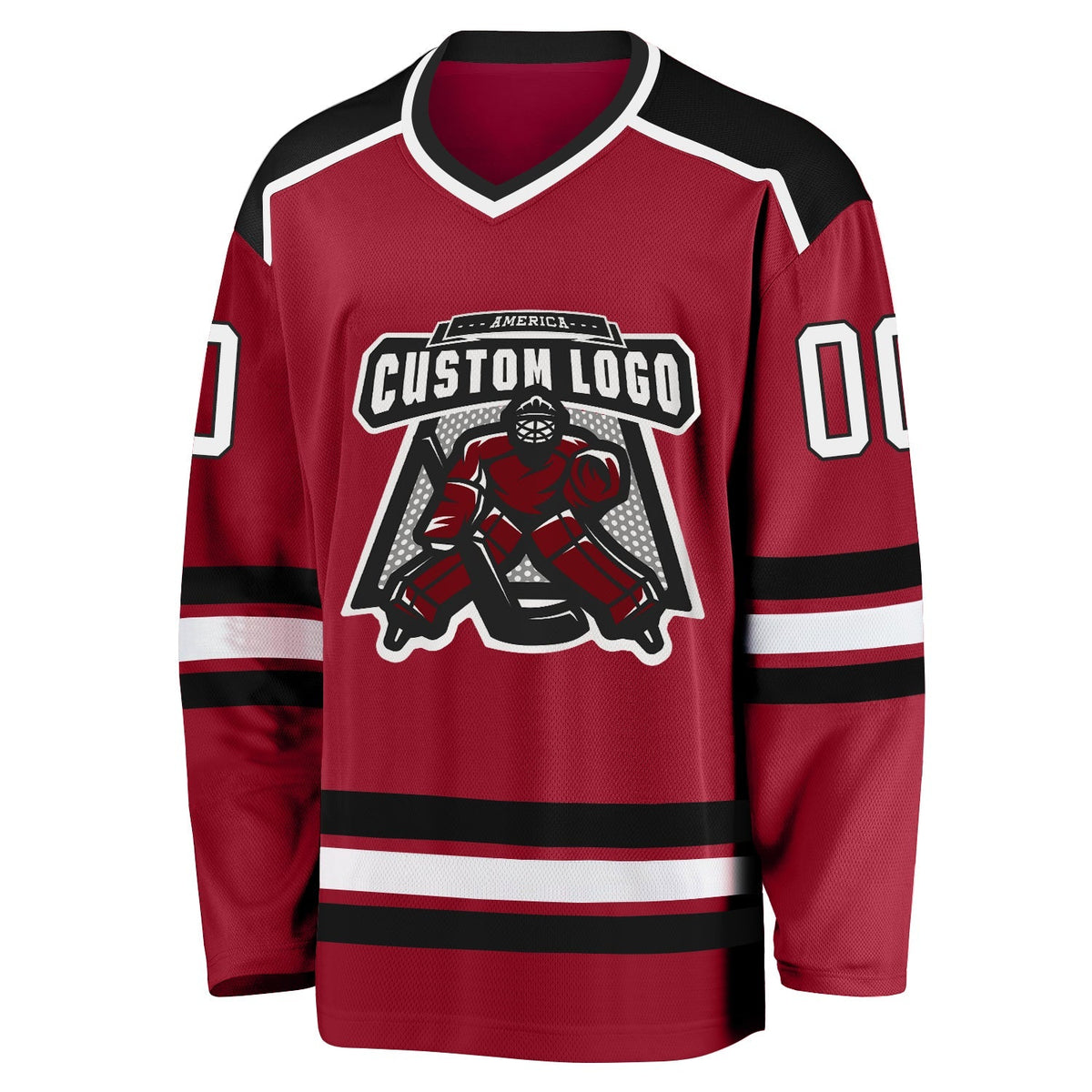 Custom Hockey Jersey - Maroon White-Black - Style Maroon0055