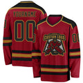 Custom Hockey Jersey - Maroon Black-Old Gold - Style Maroon0060