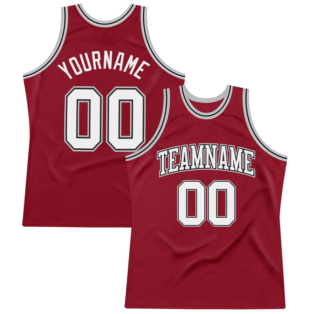 Custom Basketball Jersey - Maroon White Black-Gray Throwback