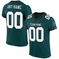 Custom Football Jersey - Midnight Green White Gray-Black Mesh