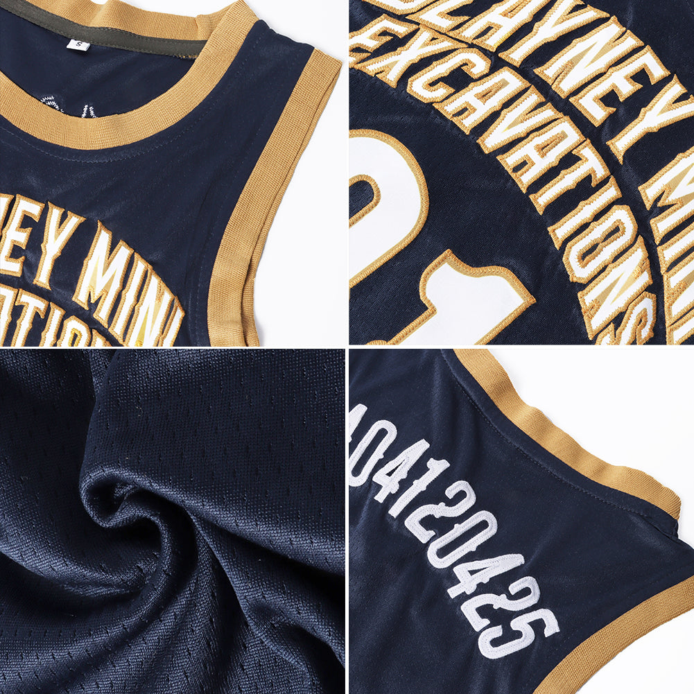 Custom Basketball Jersey - Navy Neon Green-White Throwback