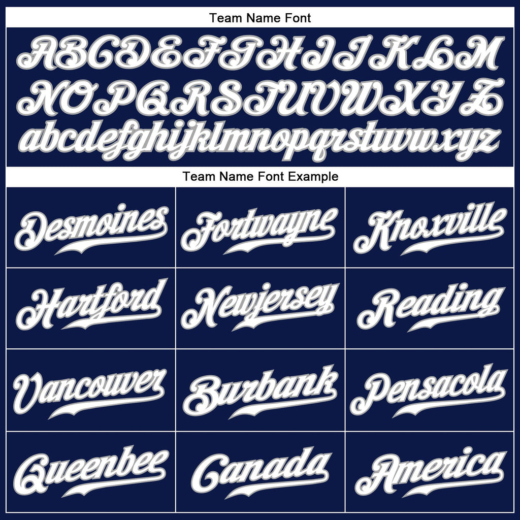 Custom Baseball Jersey - Navy White Pinstripe White-Gray - Style Navy0205