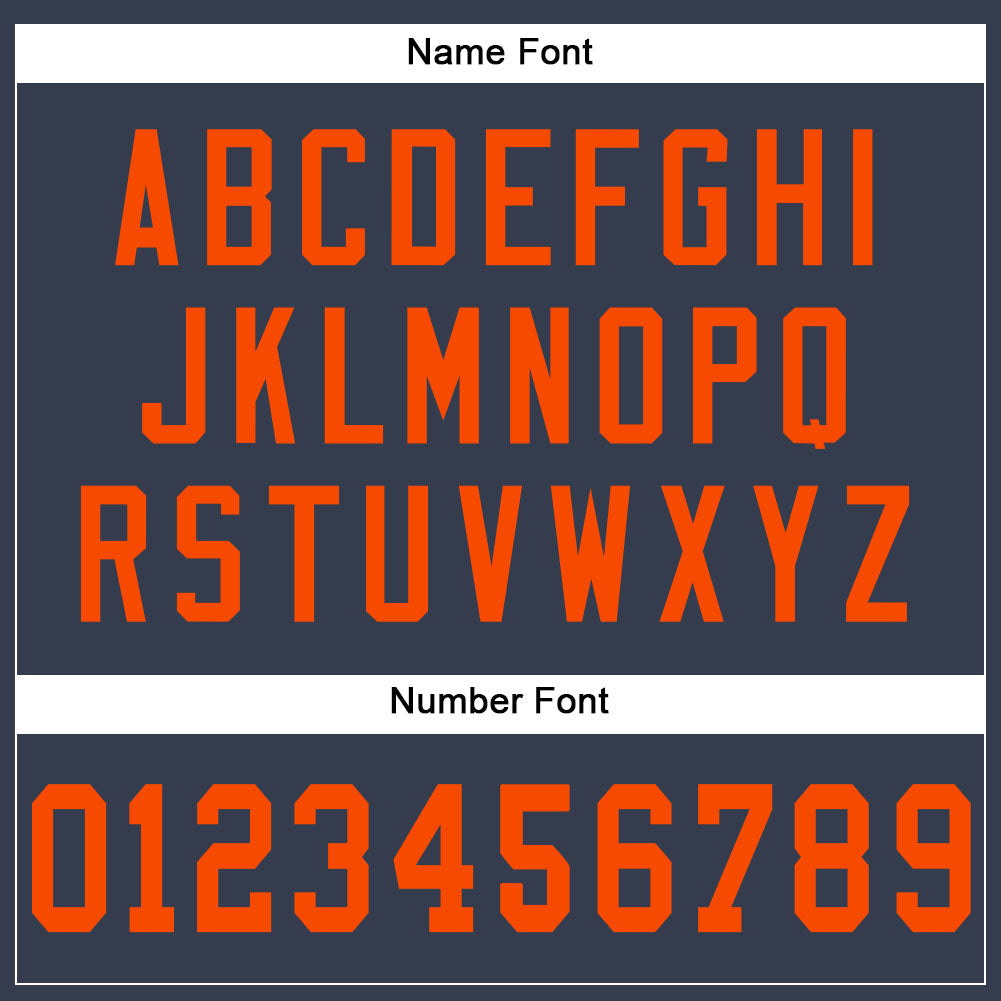 Custom Football Jersey - Navy Orange Mesh