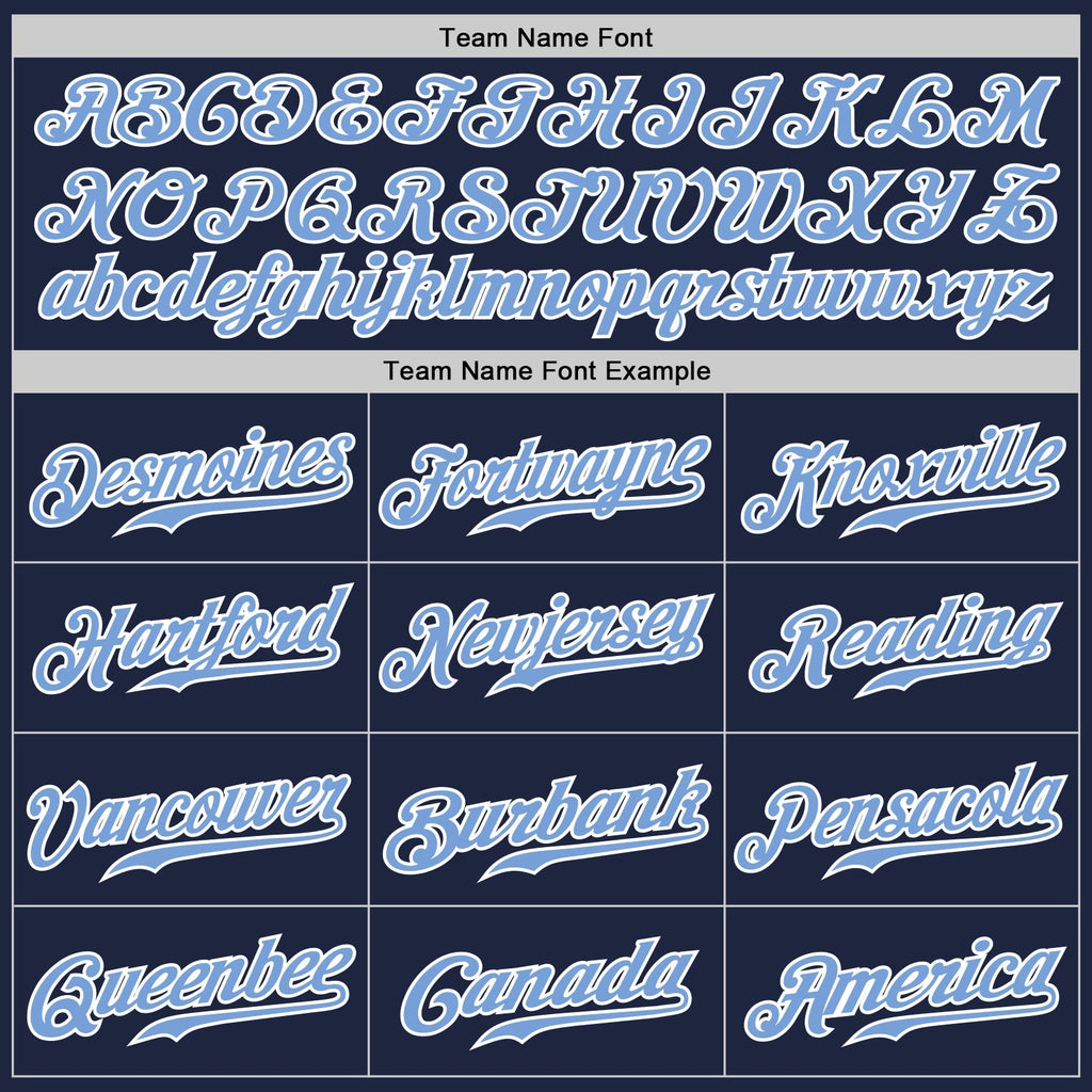 Custom Baseball Jersey - Navy White Pinstripe Light Blue-White