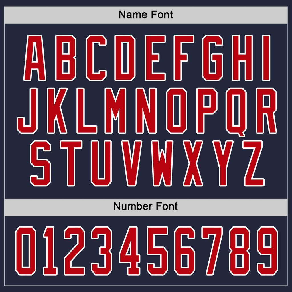 Custom Hockey Jersey - Navy Red-White
