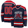 Custom Hockey Jersey - Navy Red-White