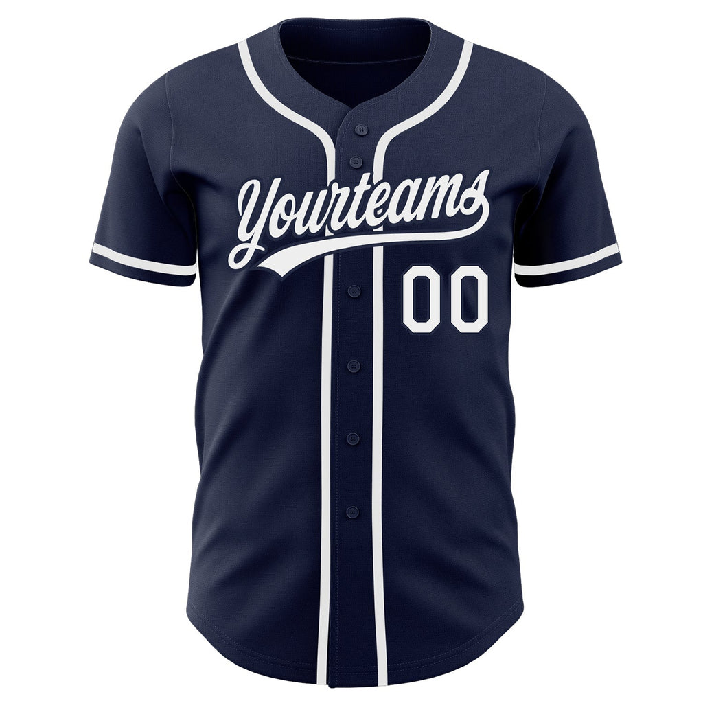 Custom Baseball Jersey - Navy White