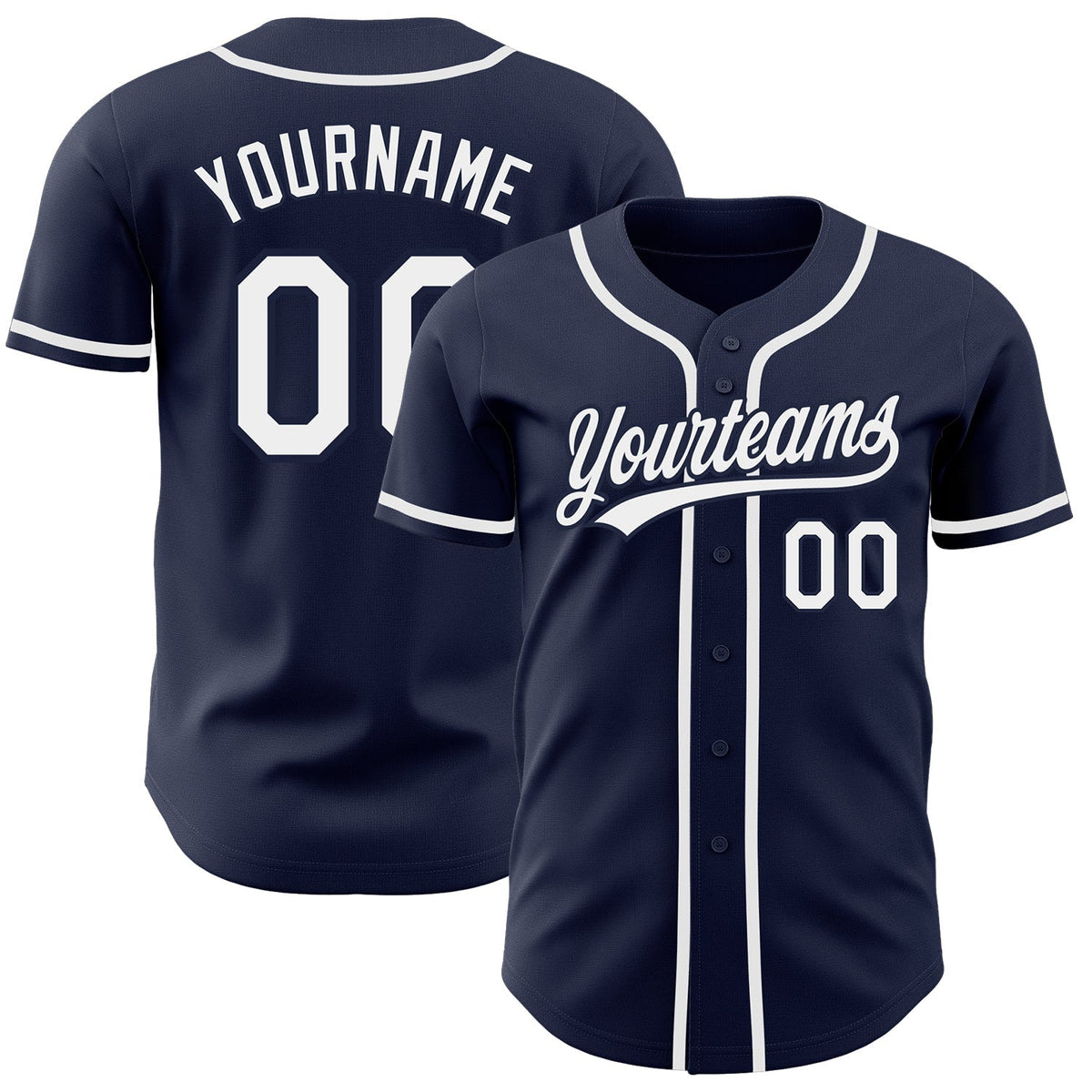 Custom Baseball Jersey - Navy White