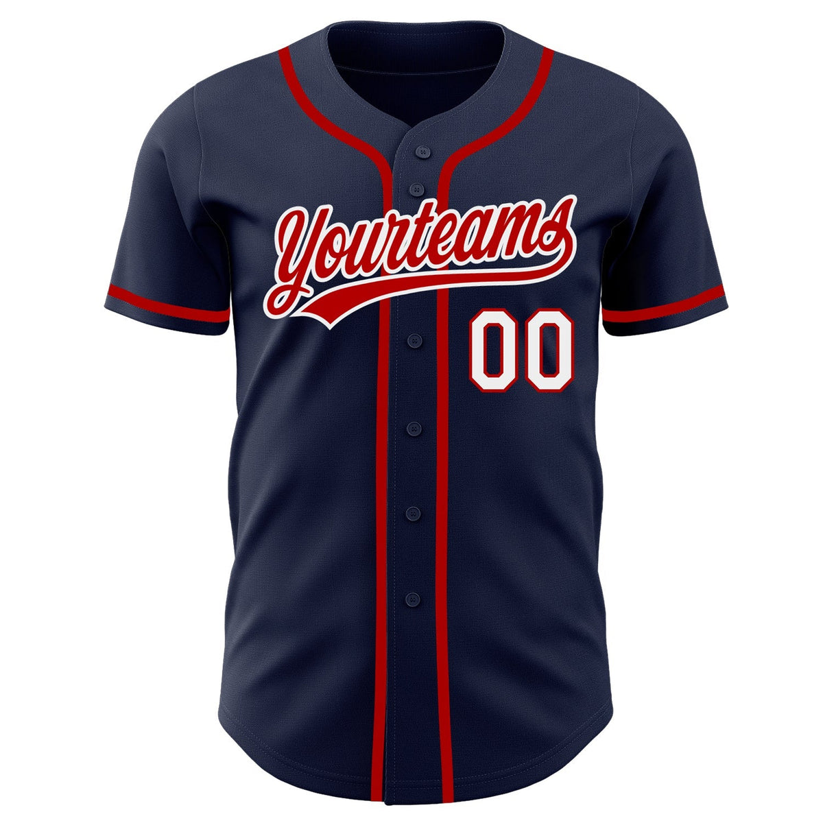 Custom Baseball Jersey - Navy Red-White - Style Navy0498