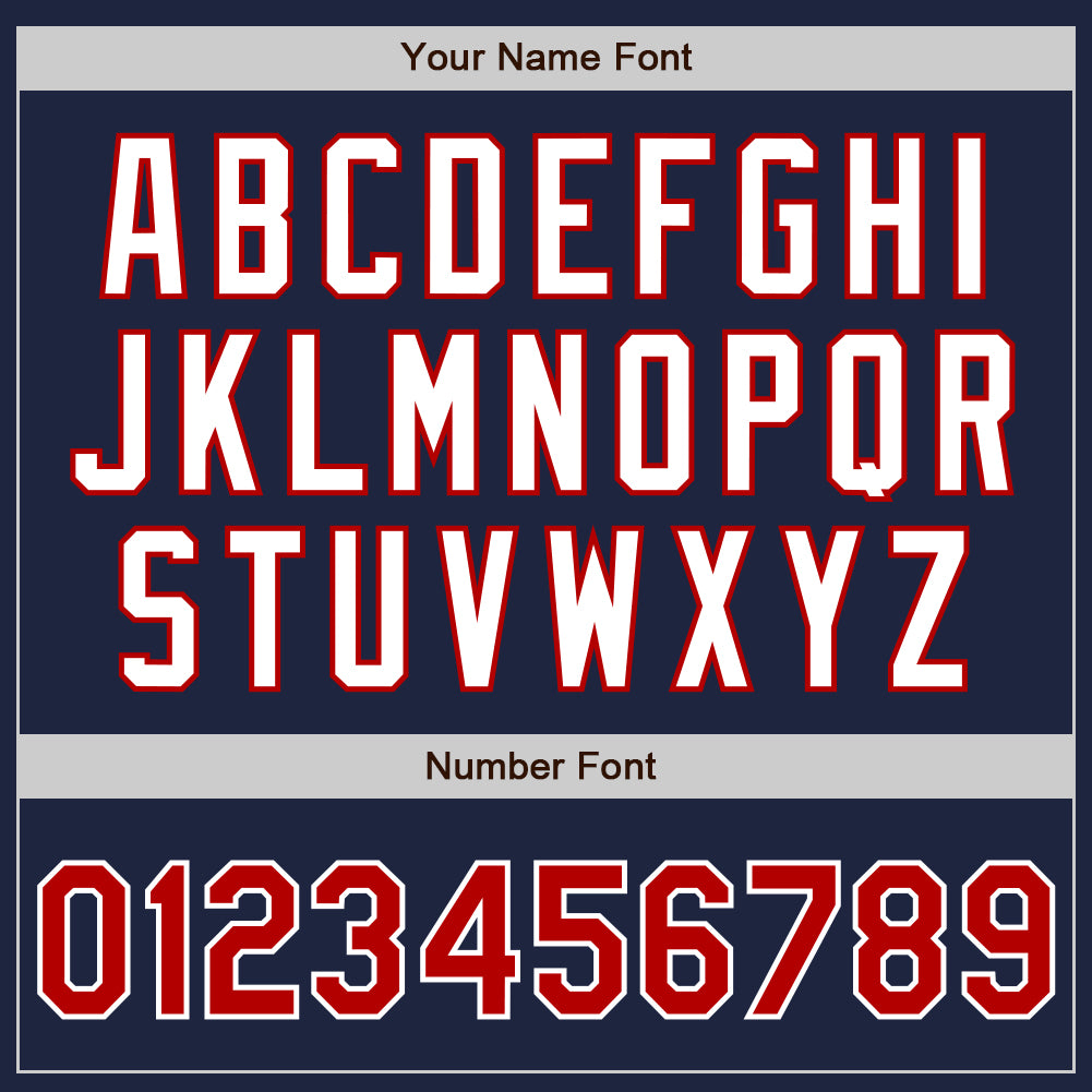 Custom Baseball Jersey - Navy Red-White - Style Navy0498