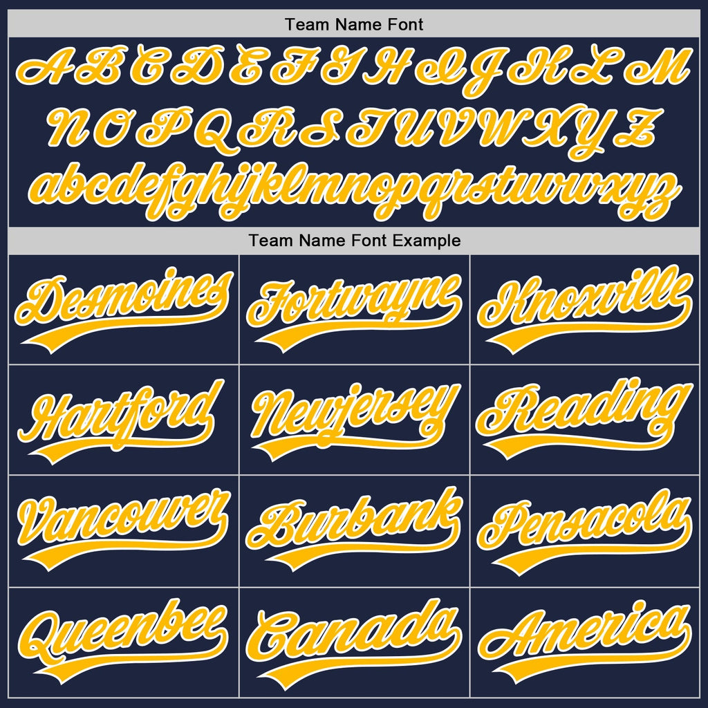 Custom Baseball Jersey - Navy White Pinstripe Gold