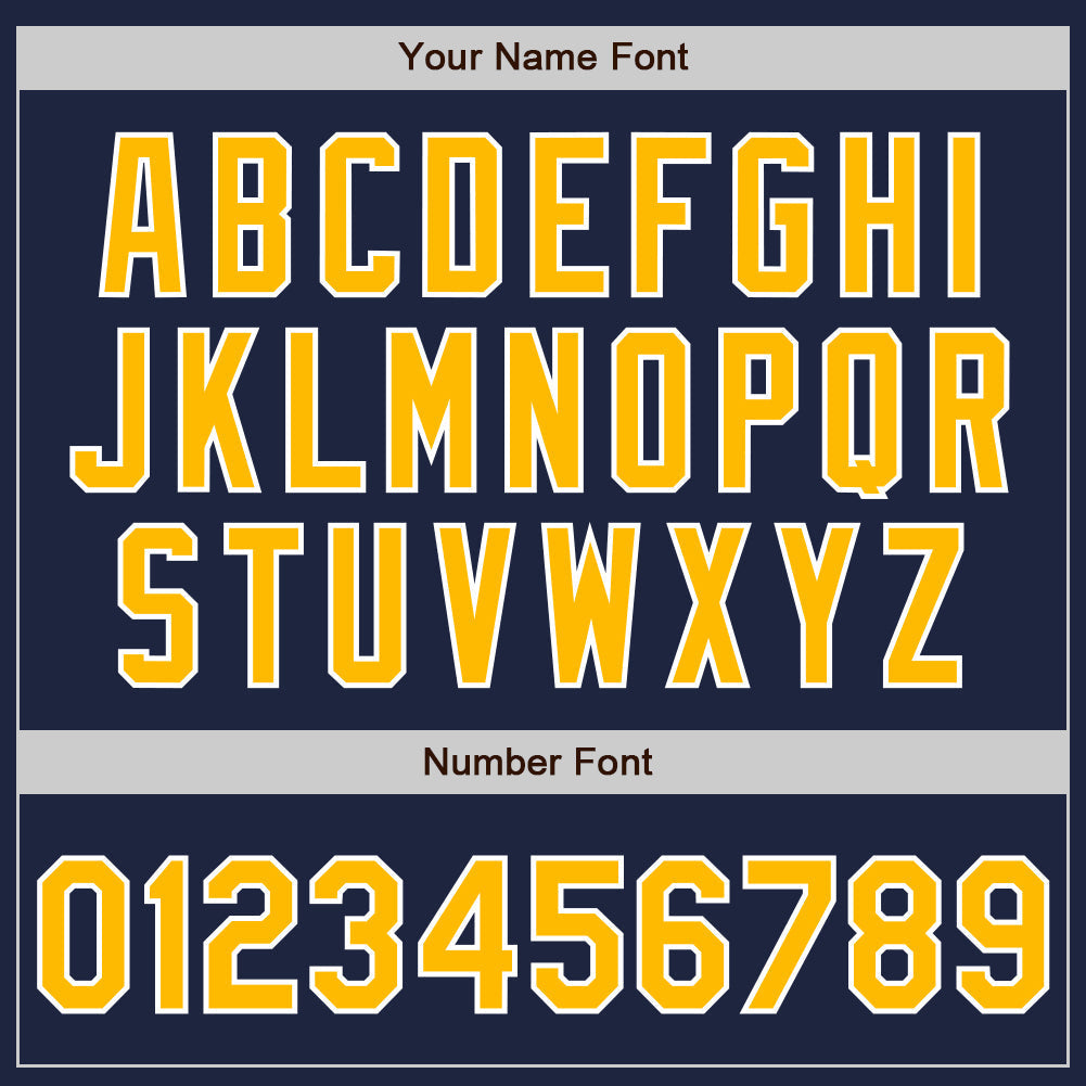 Custom Baseball Jersey - Navy White Pinstripe Gold