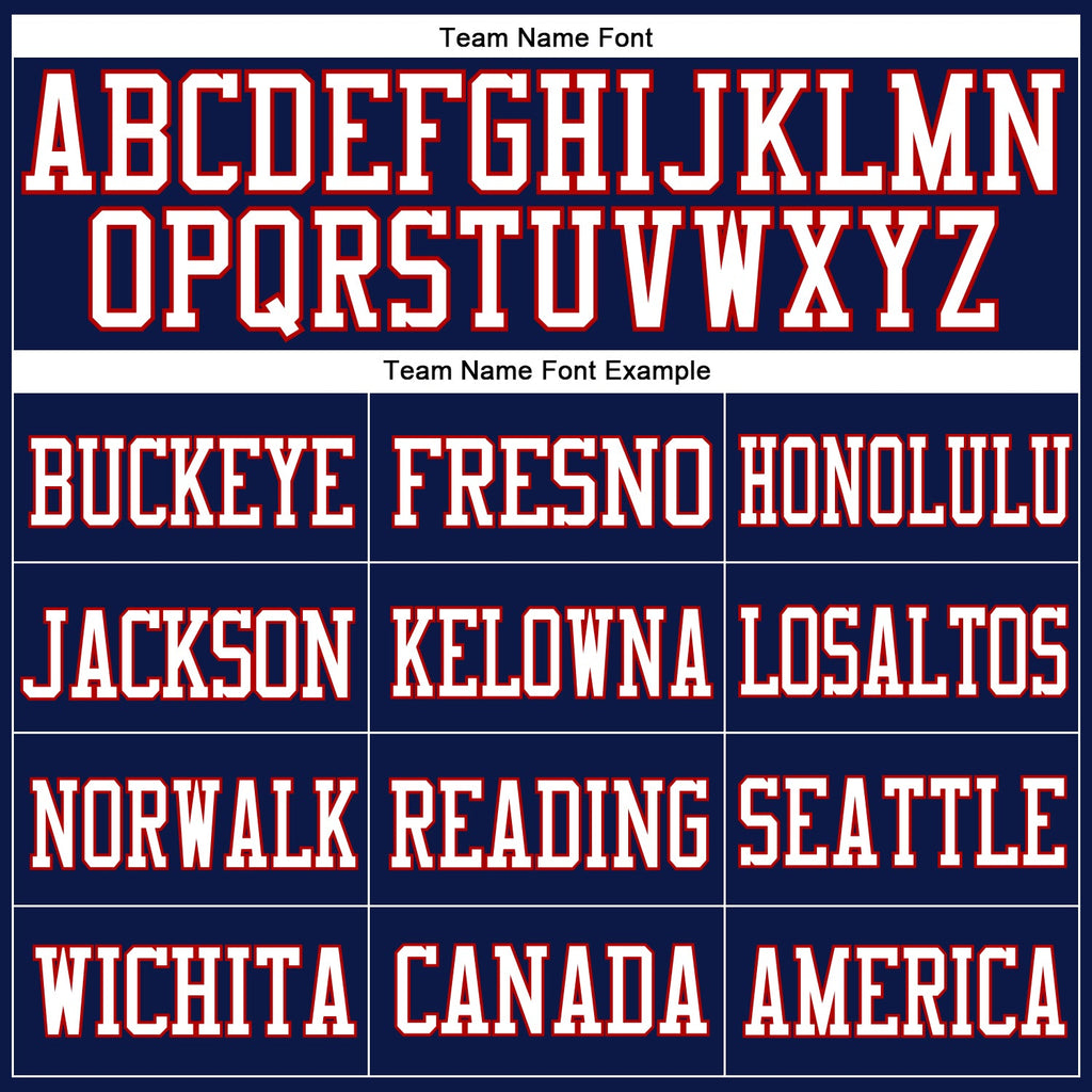Custom Football Jersey - Navy White-Red Mesh - Style Navy0634