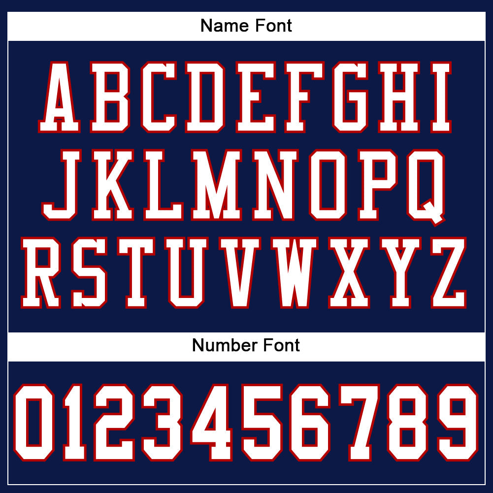 Custom Football Jersey - Navy White-Red Mesh - Style Navy0634