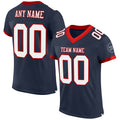 Custom Football Jersey - Navy White-Red Mesh - Style Navy0634