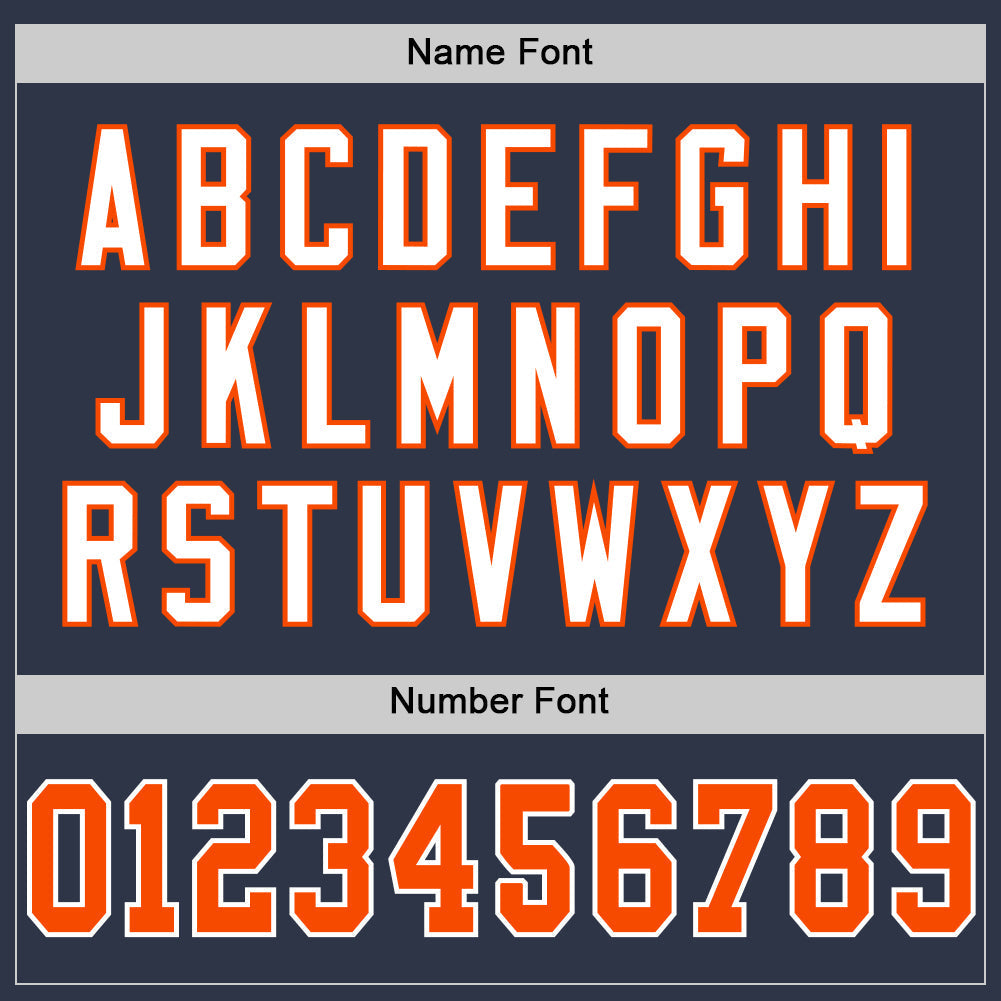 Custom Football Jersey - Navy Orange-White Mesh Throwback