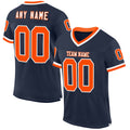 Custom Football Jersey - Navy Orange-White Mesh Throwback