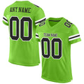 Custom Football Jersey - Neon Green Black-White Mesh