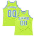 Custom Basketball Jersey - Neon Green Light Blue-White Throwback