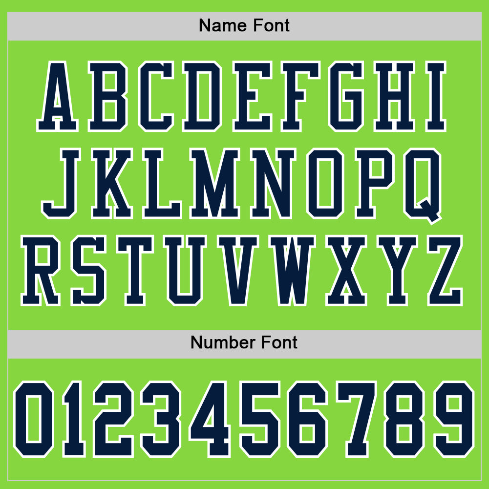 Custom Football Jersey - Neon Green Navy-White Mesh - Style NeonGreen0085