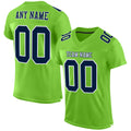 Custom Football Jersey - Neon Green Navy-White Mesh - Style NeonGreen0085