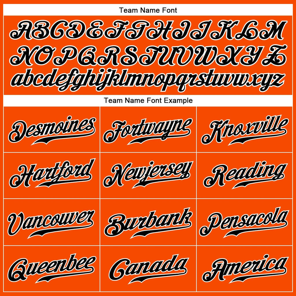 Custom Baseball Jersey - Orange Black Pinstripe Black-White