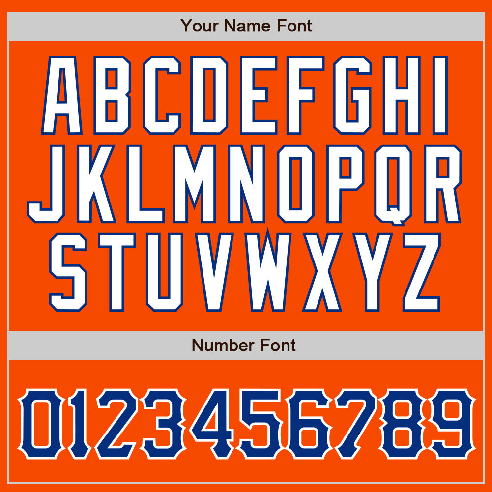 Custom Baseball Jersey - Orange White Pinstripe Royal-White
