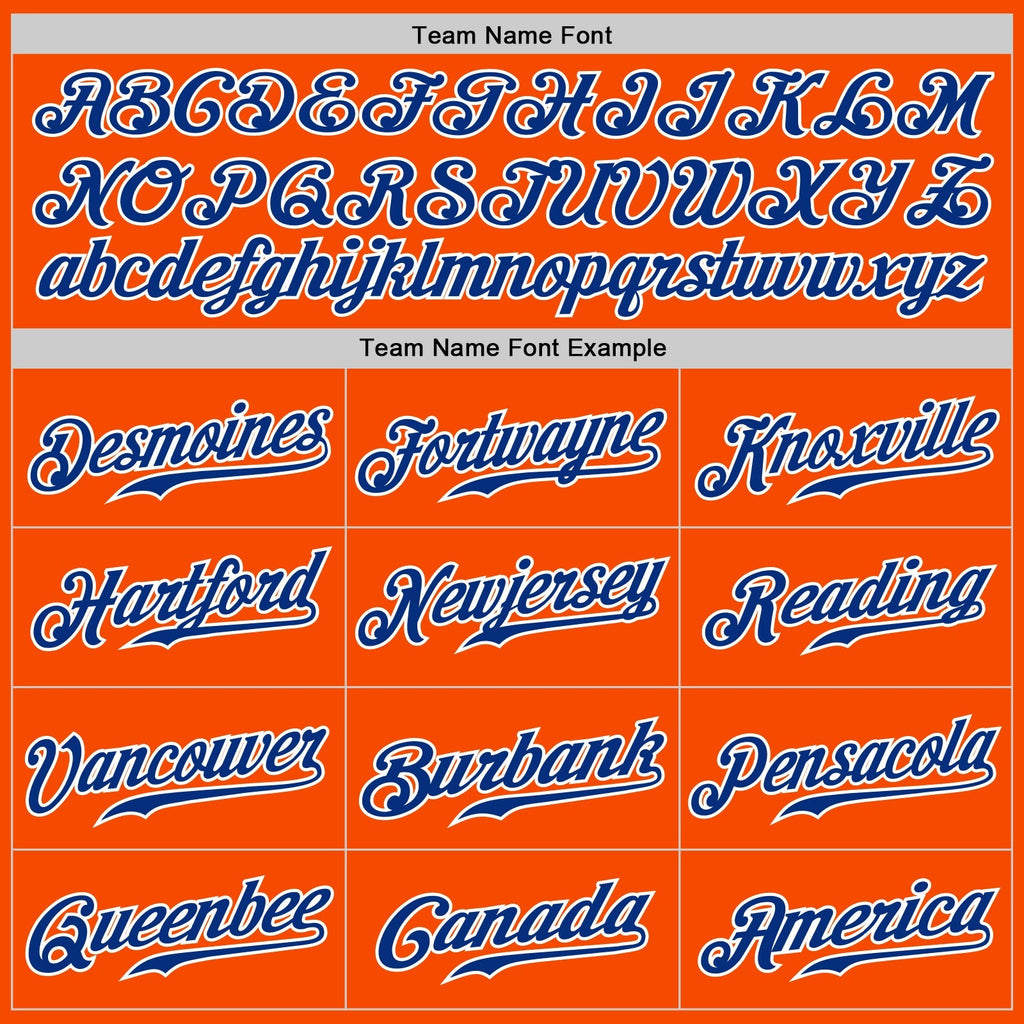 Custom Baseball Jersey - Orange White Pinstripe Royal-White