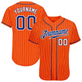 Custom Baseball Jersey - Orange White Pinstripe Royal-White